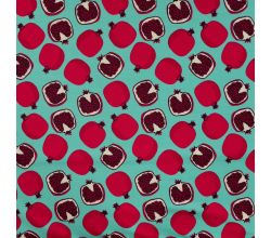 French Terry Print - Pomegranate, Tiffany