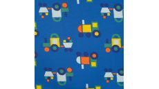 French Terry Print - Toot Toot, Royal