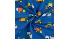 French Terry Print - Toot Toot, Royal