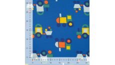 French Terry Print - Toot Toot, Royal