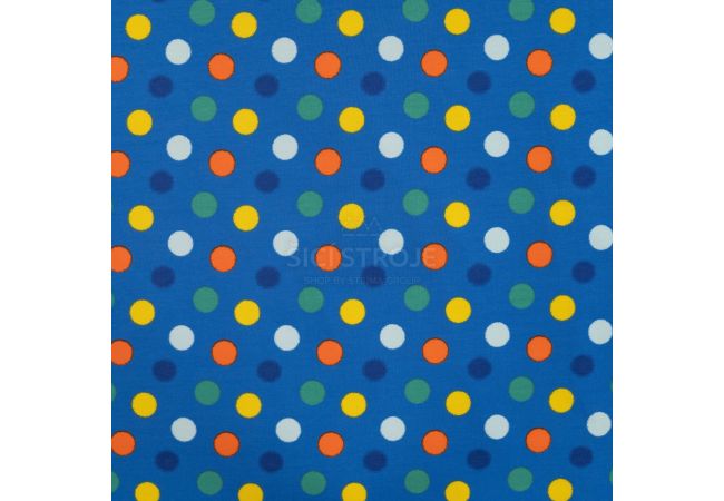 French Terry Print - Toot Toot Dots, Royal