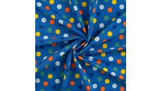 French Terry Print - Toot Toot Dots, Royal