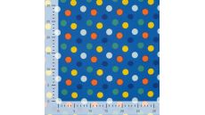 French Terry Print - Toot Toot Dots, Royal