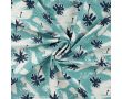 French Terry Print - Palms, Denim