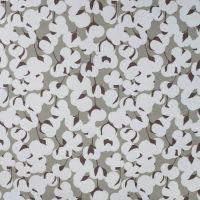 French Terry Print - Cotton Balls, Khaki