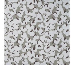 French Terry Print - Cotton Balls, Khaki