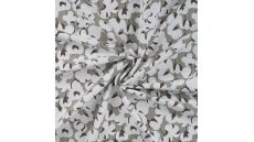 French Terry Print - Cotton Balls, Khaki