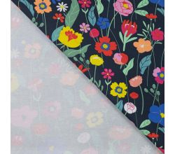 French Terry Print - Colourful Flowers