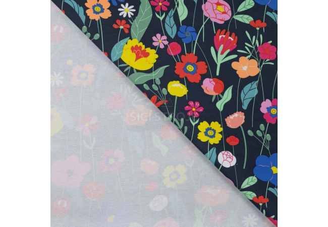 French Terry Print - Colourful Flowers