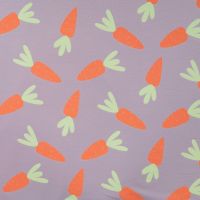 French Terry Print - Carrots, Dusty Lilac