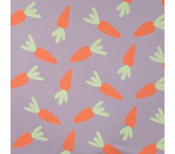French Terry Print - Carrots, Dusty Lilac