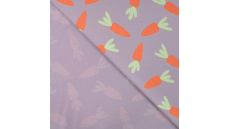 French Terry Print - Carrots, Dusty Lilac