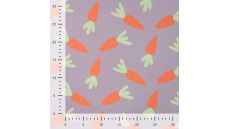French Terry Print - Carrots, Dusty Lilac