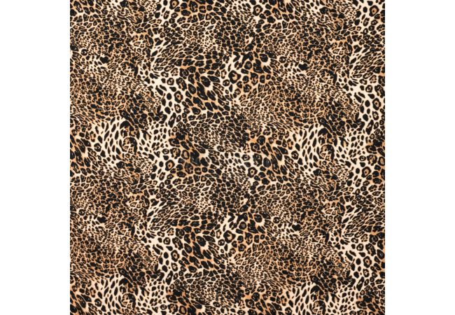 French Terry Print Brushed - Classic Leopard, Caramel