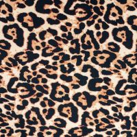 French Terry Print Brushed - Big Leopard, Caramel