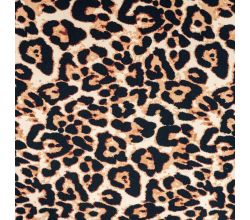French Terry Print Brushed - Big Leopard, Caramel