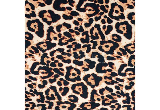 French Terry Print Brushed - Big Leopard, Caramel