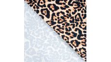 French Terry Print Brushed - Big Leopard, Caramel