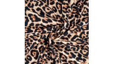 French Terry Print Brushed - Big Leopard, Caramel