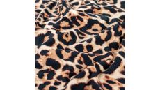 French Terry Print Brushed - Big Leopard, Caramel