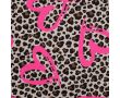 French Terry Neon Print - Leopard + Neon Heart, Caramel