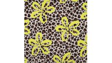 French Terry Neon Print - Leopard Neon Flower, Caramel