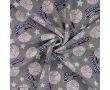 French Terry Melange Print - Baseball, Light Grey Melange