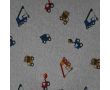 French Terry Melange Print - Trucks, Light Grey Melange