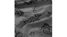 French Terry Melange Print - Cartoon, Light Grey Melange