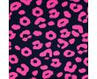 French Terry Neon Print - Neon Leopard, Navy