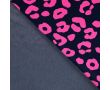 French Terry Neon Print - Neon Leopard, Navy