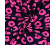 French Terry Neon Print - Neon Leopard, Navy