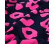French Terry Neon Print - Neon Leopard, Navy