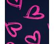 French Terry Neon Print - Neon Heart, Navy