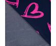 French Terry Neon Print - Neon Heart, Navy