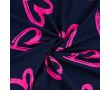 French Terry Neon Print - Neon Heart, Navy