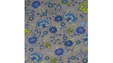 French Terry Melange Print - Flowers, Lilac Green