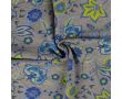 French Terry Melange Print - Flowers, Lilac Green
