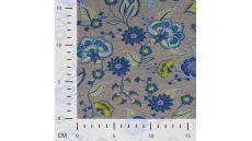 French Terry Melange Print - Flowers, Lilac Green