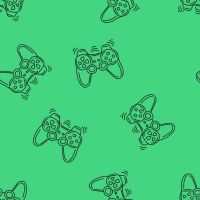 French Terry Neon Print (Game Controler) - Green Neon