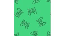 French Terry Neon Print (Game Controler) - Green Neon