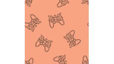 French Terry Neon Print (Game Controler) - Orange Neon