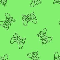 French Terry Neon Print (Game Controler) - Yellow Neon