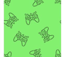 French Terry Neon Print (Game Controler) - Yellow Neon