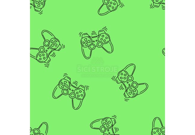 French Terry Neon Print (Game Controler) - Yellow Neon