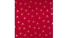 Cotton Poplin Foil Print - Deer, Deep Red