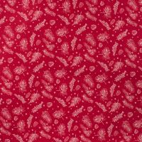 Cotton Poplin - Branches, Red