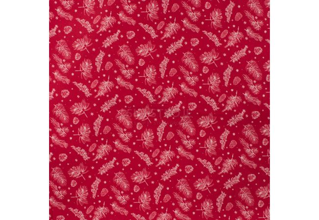 Cotton Poplin - Branches, Red