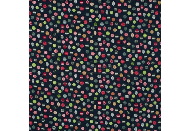 Cotton Poplin - Balls, Navy