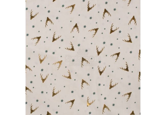 Poplin Christmas Foil - Christmas Deer